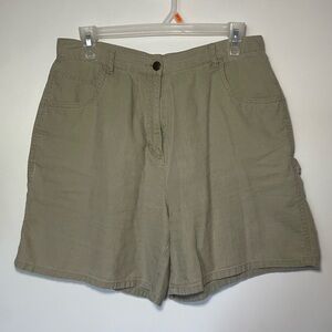 Vintage Bill Blass Jeans Women's Khaki Linen Shorts - Classic High-Rise Style